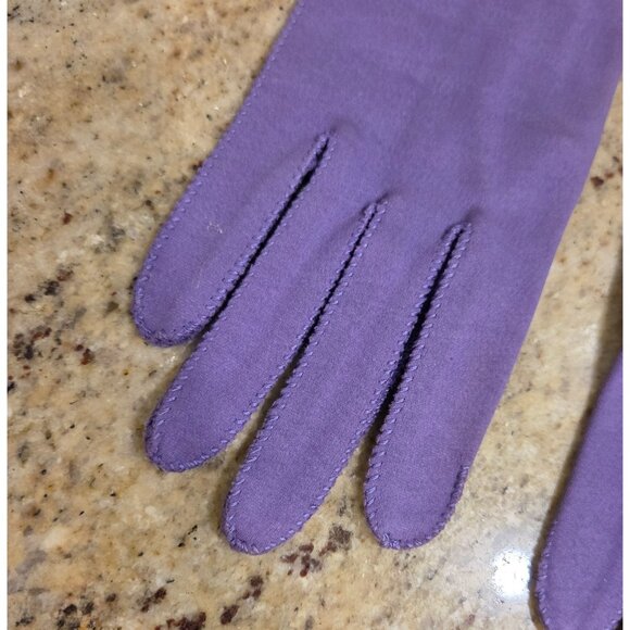 Vintage Womens Size S 6.5 Lilac Purple Formal 8" Wrist Gloves Cotton Stretch - Picture 2 of 12